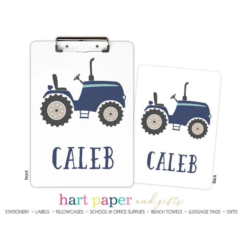 Tractor Personalized Custom Clipboard  School Office Supplies2 Sided Clipboard - Printing on Both Sides