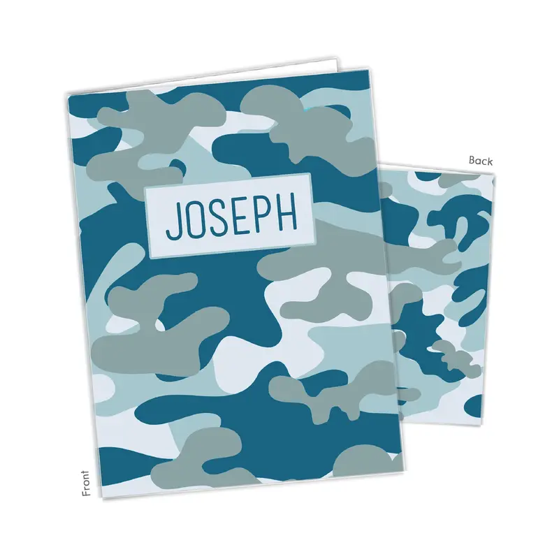 Camo Camouflage Personalized Custom 2-Pocket Folder  School Office Supplies1 - 2Pocket Folder