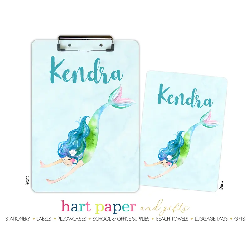 Mermaid b Personalized Custom Clipboard  School Office Supplies2 Sided Clipboard - Printing on Both Sides