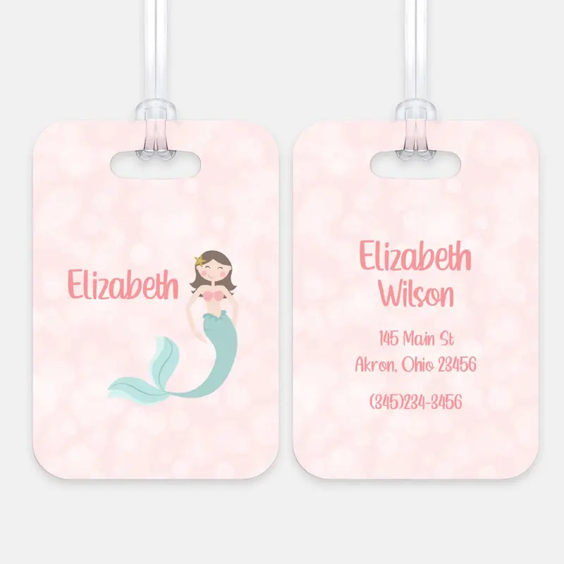 Mermaid Luggage Bag Tag Personalized CustomAluminum Tag