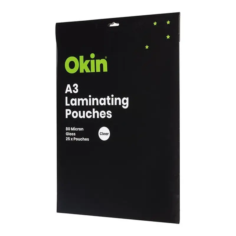Okin Laminating Pouches A3 Gloss 80mic Pack of 25