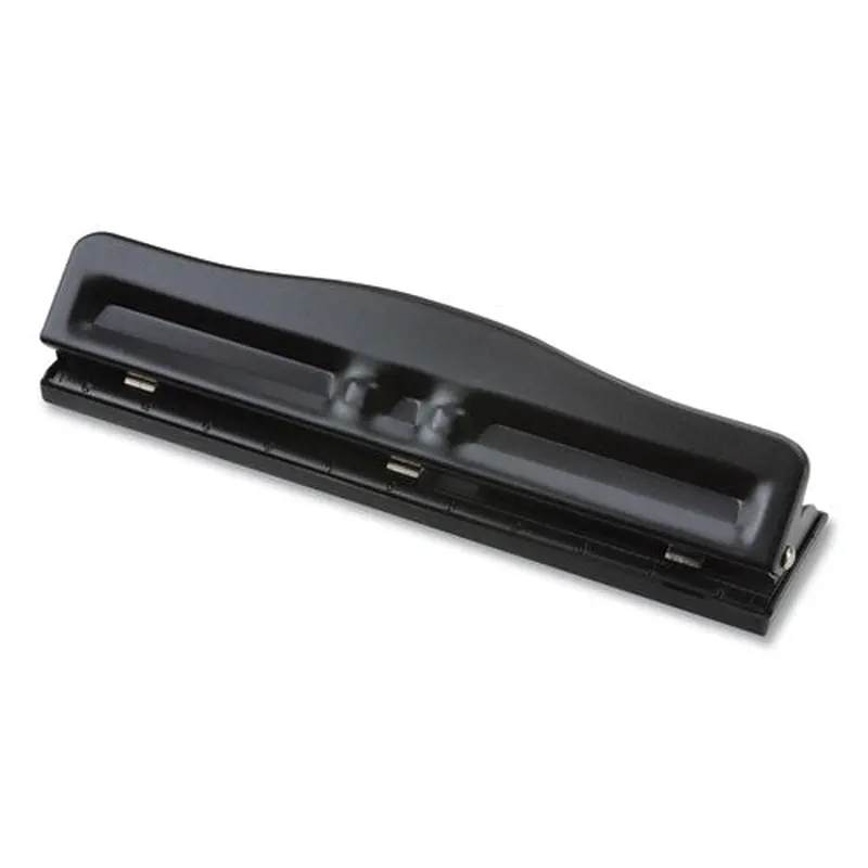 11-sheet Fully Adjustable Two-three-hole Punch, 9/32" Holes, Black