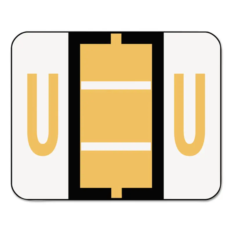A-z Color-coded End Tab Filing Labels, U, 1 X 1.25, White, 500/roll