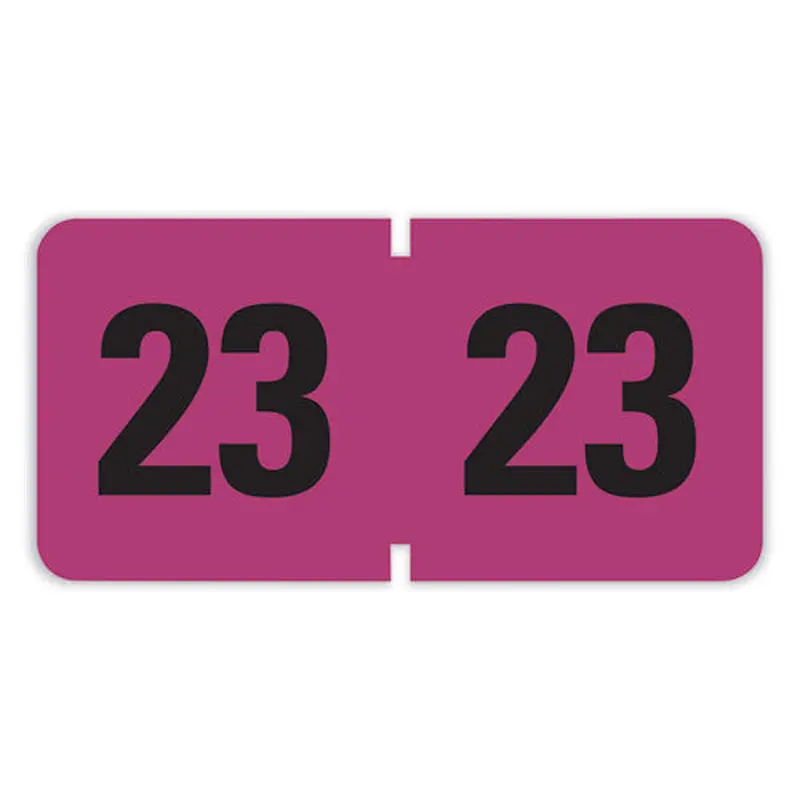Yearly End Tab File Folder Labels, 23, 0.75 X 1.5, Purple, 500 Labels/roll