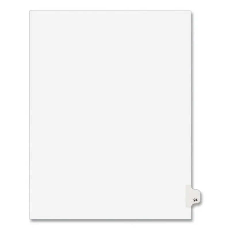 Preprinted Legal Exhibit Side Tab Index Dividers, Avery Style, 10-tab, 24, 11 X 8.5, White, 25/pack, (1024)