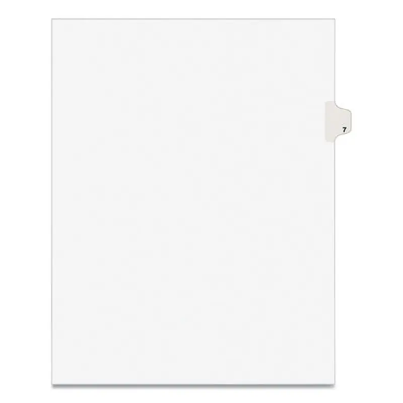 Preprinted Legal Exhibit Side Tab Index Dividers, Avery Style, 10-tab, 7, 11 X 8.5, White, 25/pack