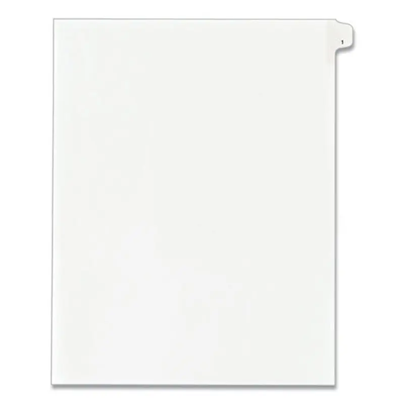 Preprinted Legal Exhibit Side Tab Index Dividers, Allstate Style, 10-tab, 1, 11 X 8.5, White, 25/pack
