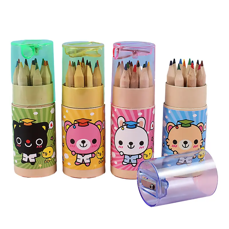 12 pcs Graduation Bear Tube Colour PencilAssorted