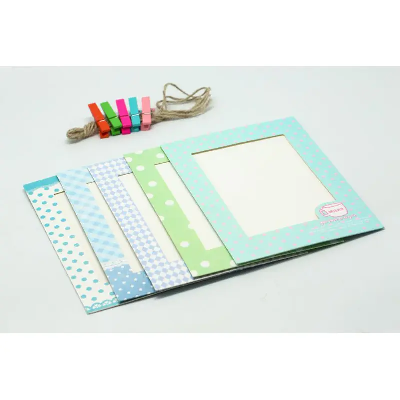 4R Photo Frames, Set of 5 with Twine and ClipsBlue Theme