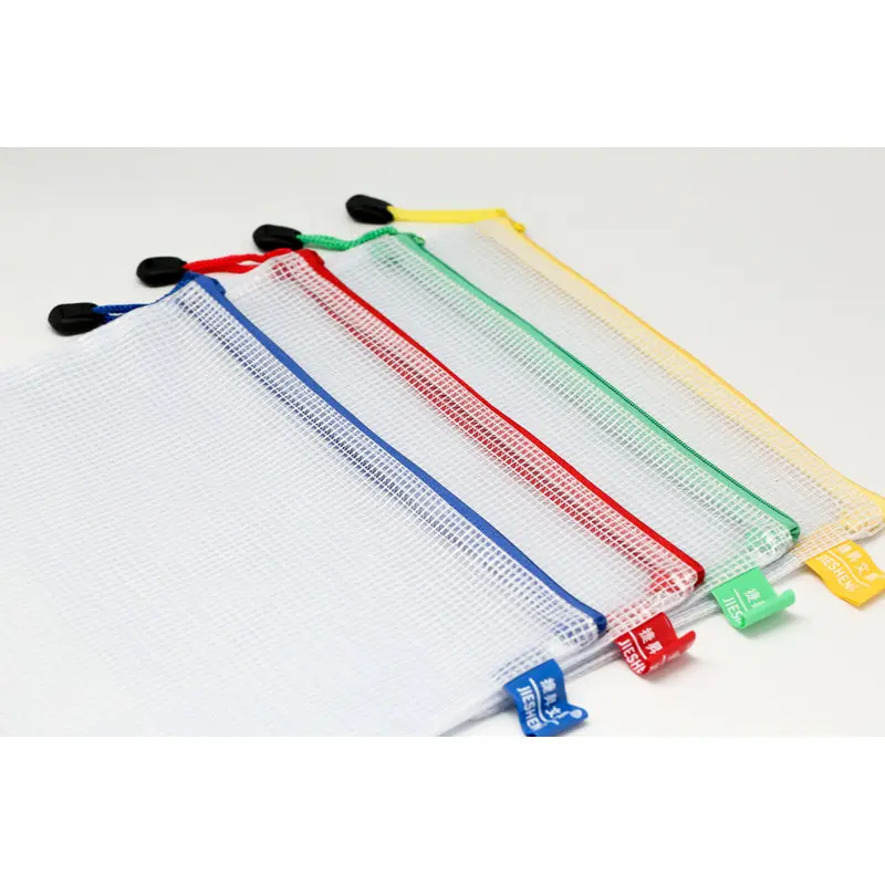 A5 Netting Case White with Coloured Zip TrimAssorted