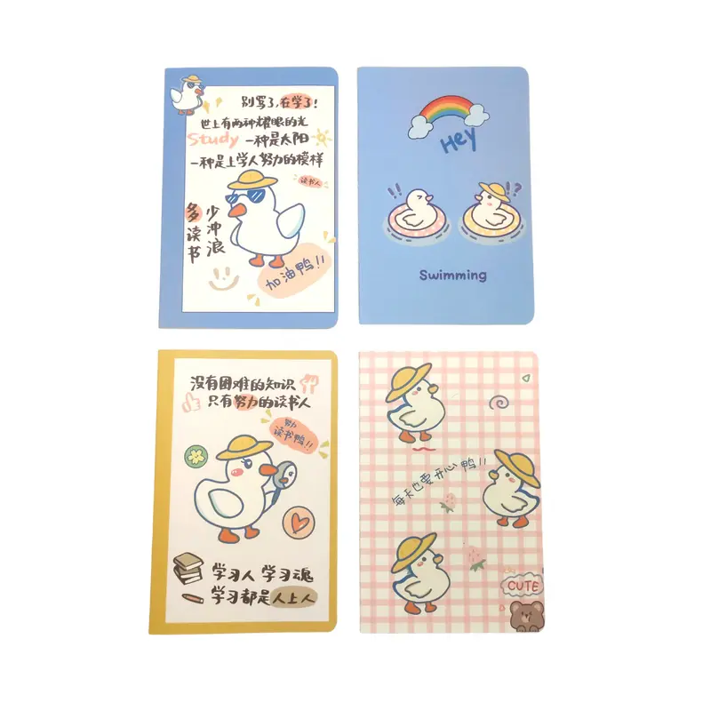 A5 Notebooks Cute Duck Design Cartoon Pattern Paper Cover Mini NotebookAssorted