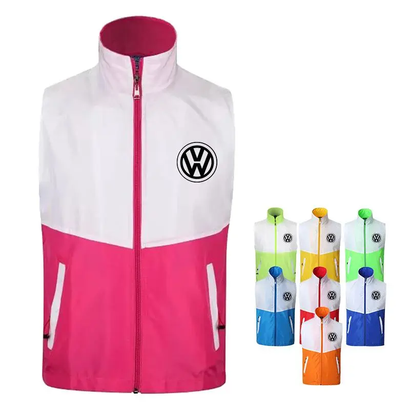 Dual-Coloured Zippered Sleeveless Jacket1000 