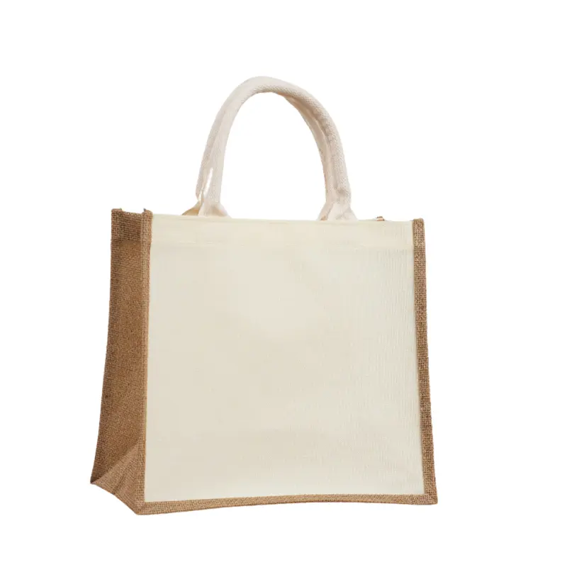 Jute Stitching Tote Bag (Deliver in 4-6 weeks)Small