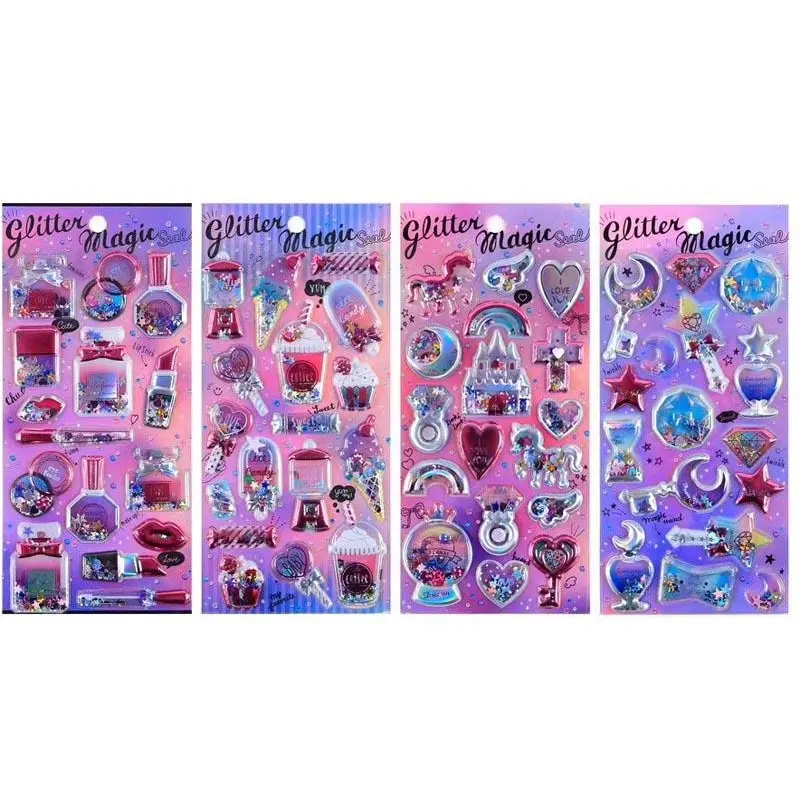 Premium Glitter Puff up StickersAssorted