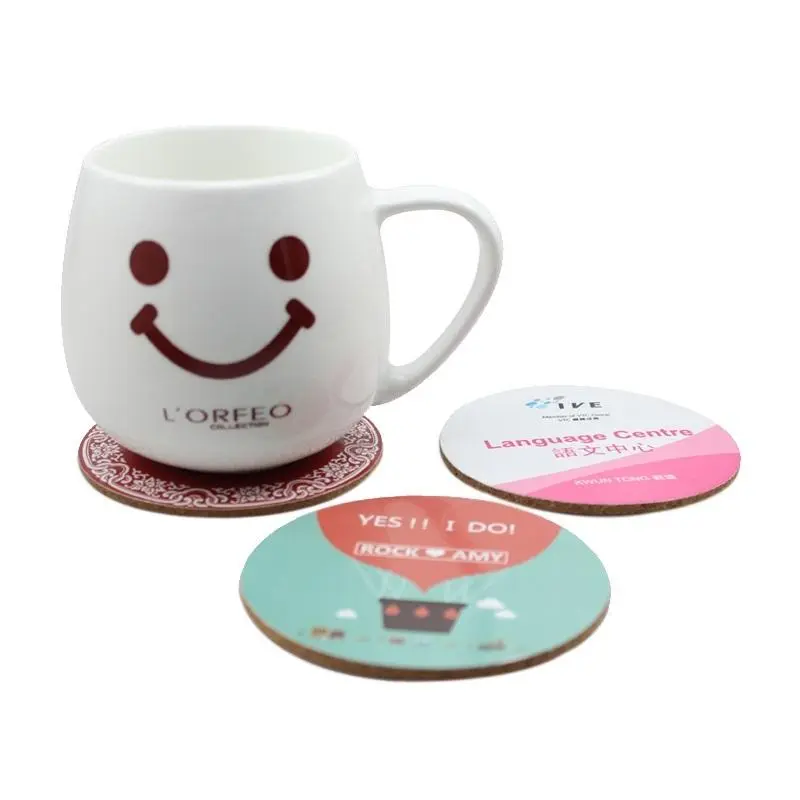 Round Colorful Sticker Cork Coaster3000 