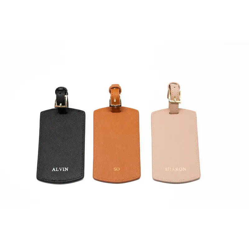 Saffiano Luggage Tag (Name Printing)Black / With Name