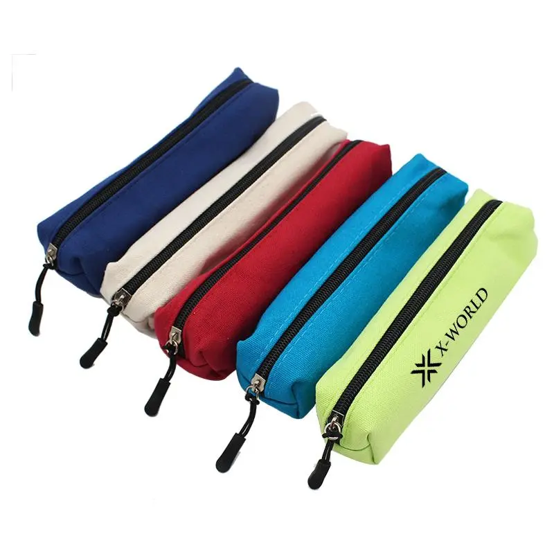 Small Rectangular Zippered Canvas Pencil Case500 