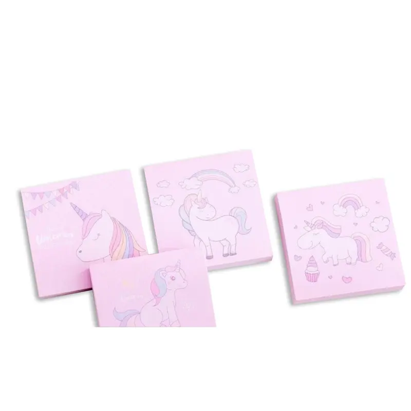 Whimsical Unicorn Rainbow Design Sticky Notes PadAssorted