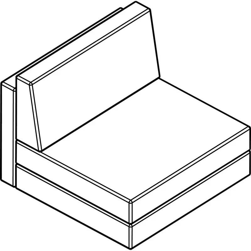 Arold Cube 300 Armless Chair [SKU - AROCU302TP06]EA