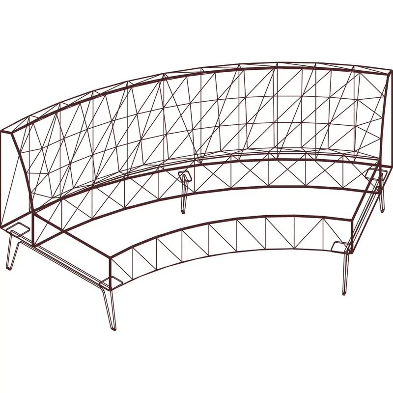 Arold Hip Hop Collection Wedge Bench [SKU - ARO4860CK8W1]EA