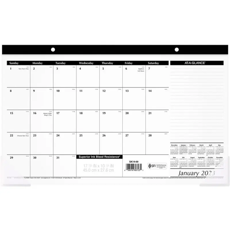 At-A-Glance Compact Monthly Desk Pad [SKU - AAGSK1400]EA