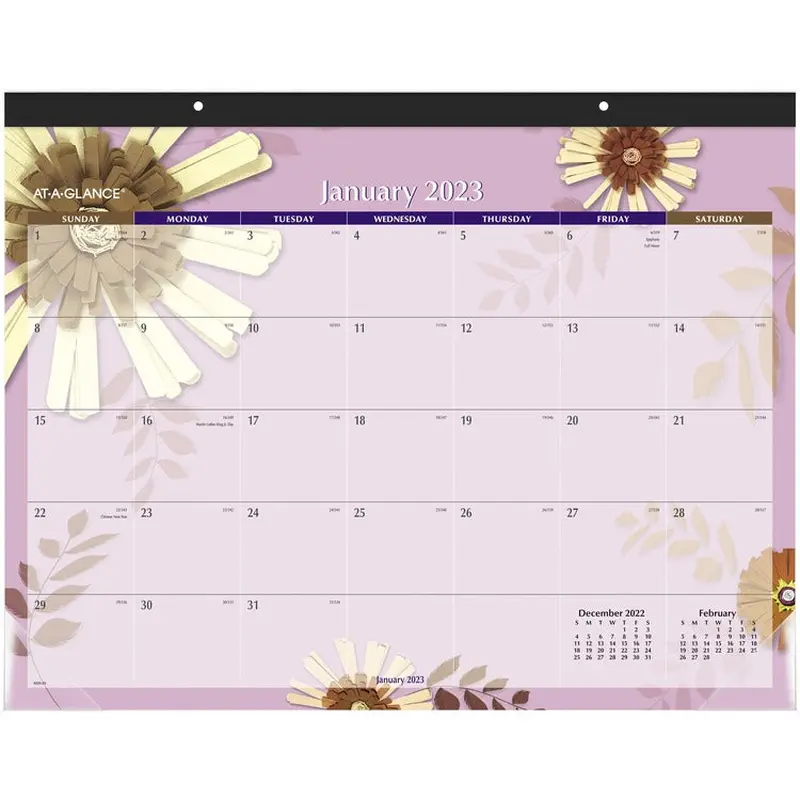 At-A-Glance Paper Flowers Monthly Desk Pad [SKU - AAG5035]EA