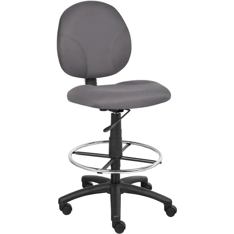 Boss Stand Up Fabric Drafting Stool with Foot Rest, Black [SKU - BOPB1690GY]EA