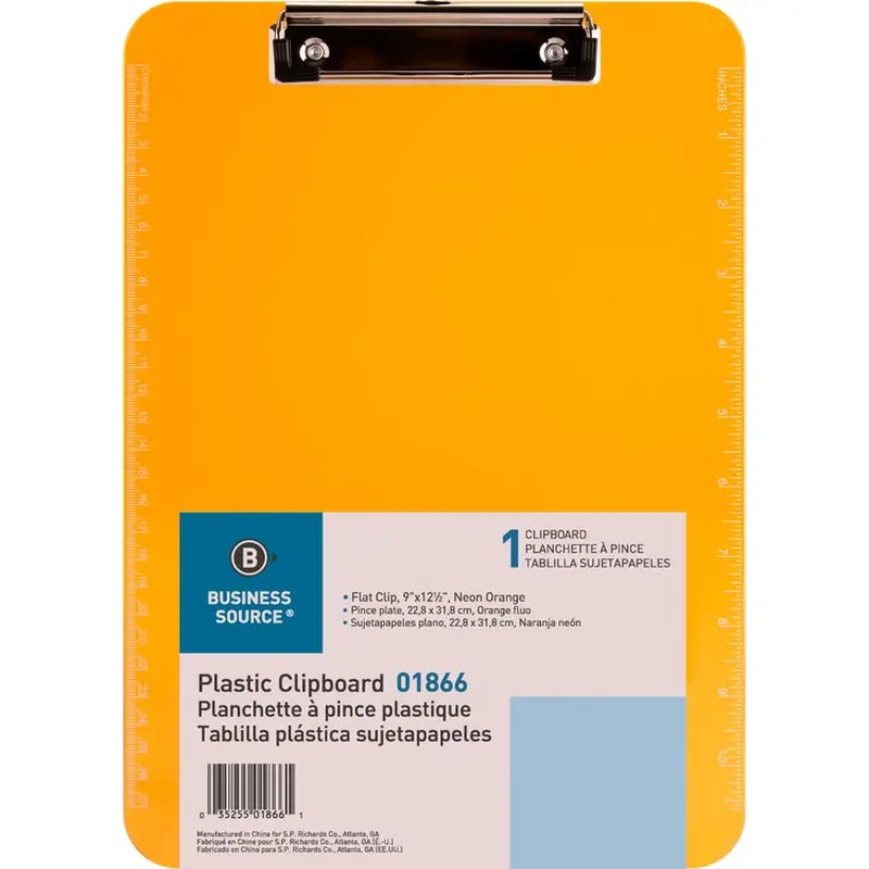 Business Source Flat Clip Clipboard [SKU - BSN01866]EA