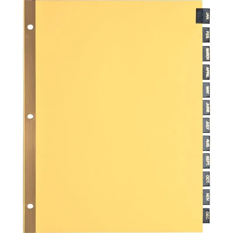 Business Source Monthly Black Leather Tab Index Dividers [SKU - BSN01183]ST