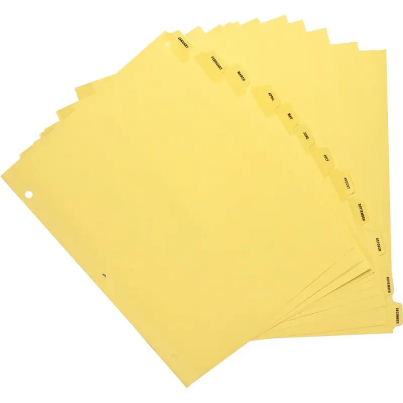 Business Source Monthly Clear Plastic Tab Index Dividers [SKU - BSN01807]ST