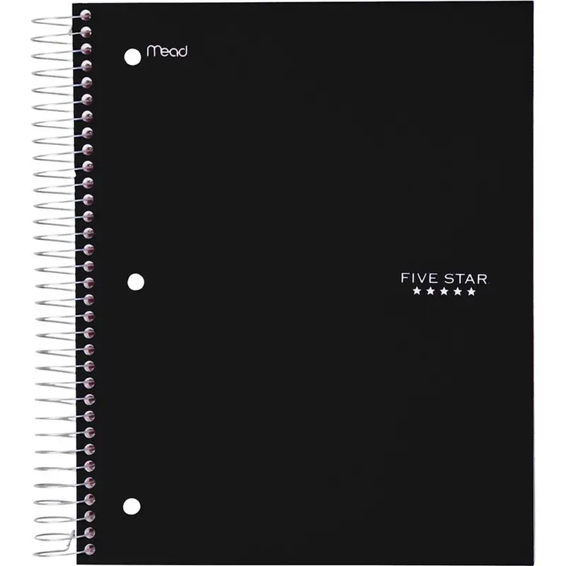 Five Star Wirebound Black 5-subject Notebook [SKU - MEA72045]EA