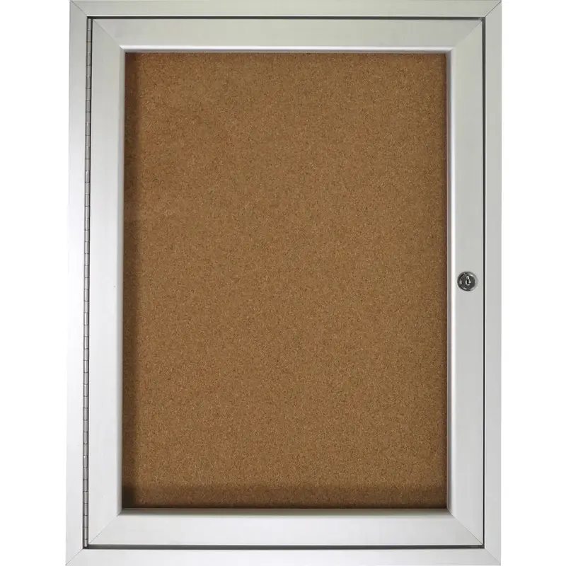 Ghent 1 Door Enclosed Natural Cork Bulletin Board with Satin Frame [SKU - GHEPA13630K]EA