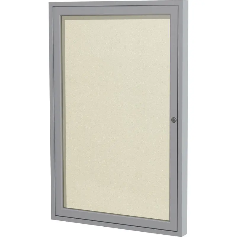 Ghent 1 Door Enclosed Vinyl Bulletin Board with Satin Frame [SKU - GHEPA13624VX185]EA