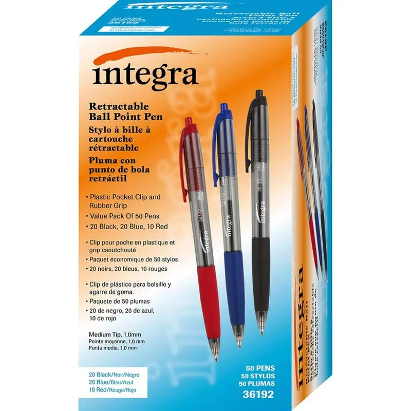 Integra 1.0mm Retractable Ballpoint Pen [SKU - ITA36192]BX