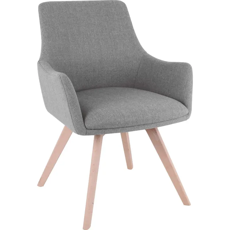 Lorell Gray Flannel Guest Chair with Wood Legs [SKU - LLR68560]EA
