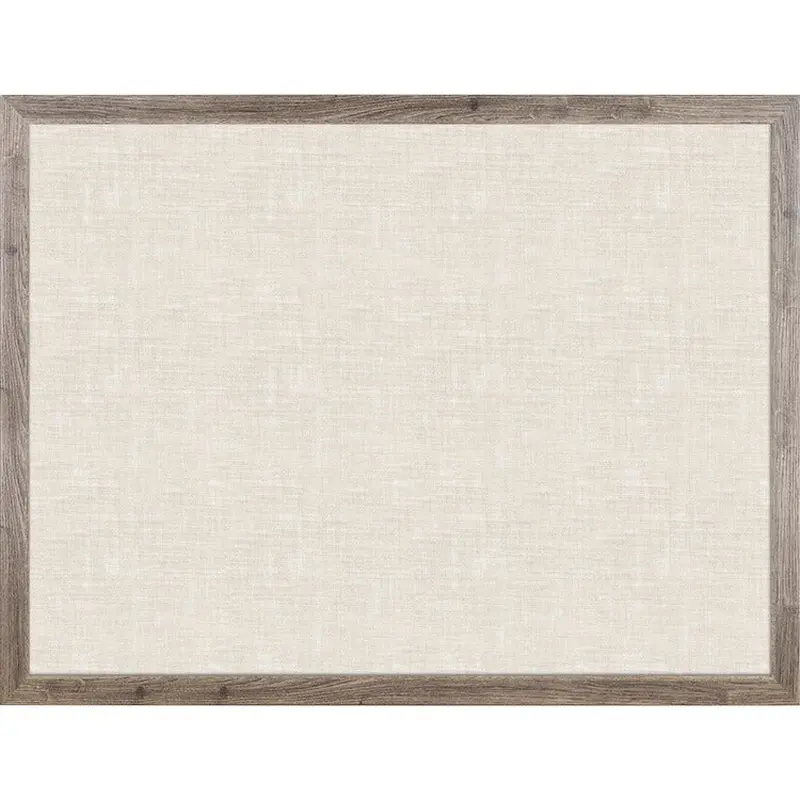 U Brands Linen Bulletin Board, 47" X 35" , Rustic Wood Frame [SKU - UBR4894U0001]EA