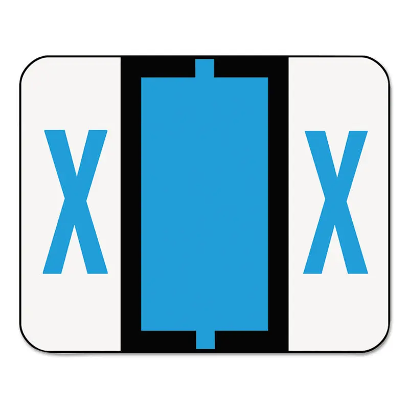 A-Z Color-Coded End Tab Filing Labels, X, 1 x 1.25, White, 500/Roll