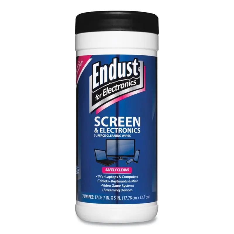 Antistatic Cleaning Wipes, Premoistened, 5 x 7, Clean Scent, White, 70/Canister