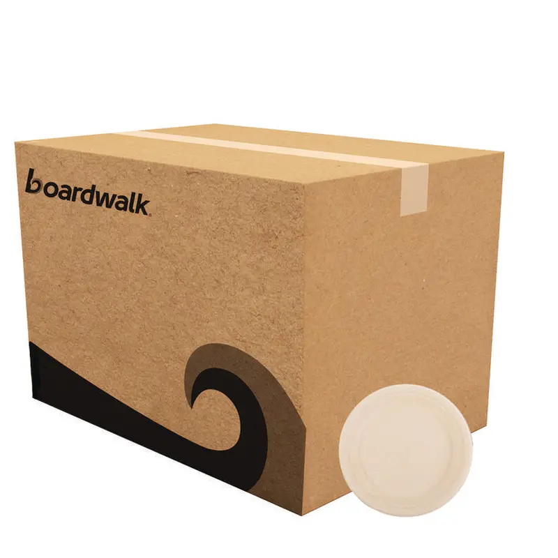 Bagasse PFAS-Free Dinnerware, Plate, 9  dia, Tan, 500/Carton