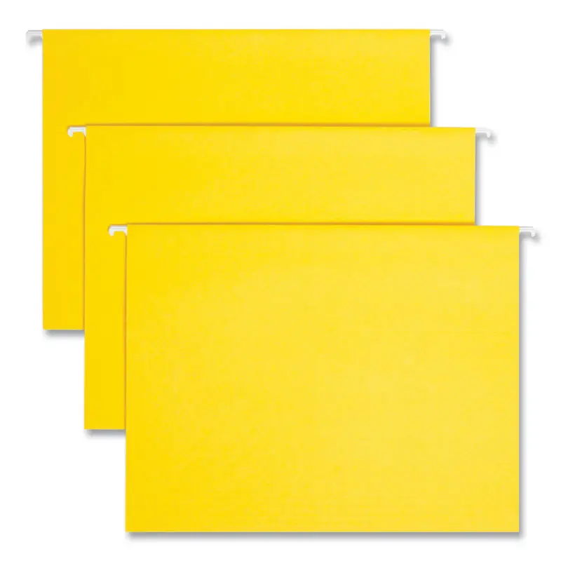 Colored Hanging File Folders with 1/5 Cut Tabs, Letter Size, 1/5-Cut Tabs, Yellow, 25/Box