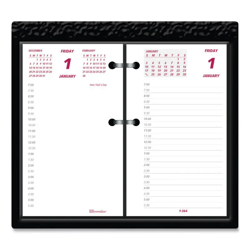 Daily Calendar Pad Refill, 6 x 3.5, White/Burgundy/Gray Sheets, 12-Month (Jan to Dec): 2024