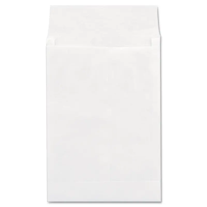 Deluxe Tyvek Expansion Envelopes, Open-End, 1.5" Capacity, #13 1/2, Square Flap, Self-Adhesive Closure, 10 x 13, White,100/BX