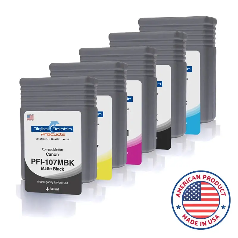 Digital Dolphin Products Compatible Replacement Ink Cartridge for Canon PFI-107, 130 mLMatte Black