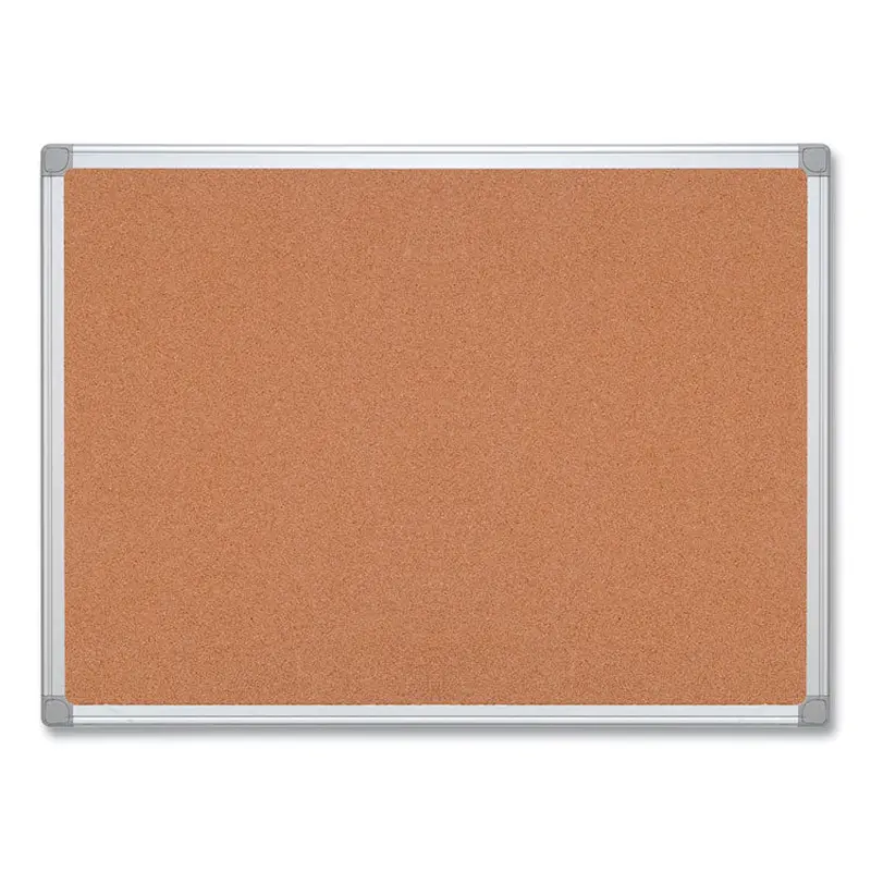 Earth Cork Board, 72 x 48, Tan Surface, Silver Aluminum Frame