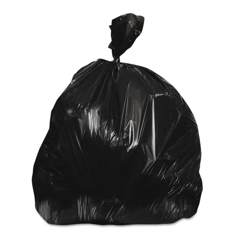 High-Density Waste Can Liners, 45 gal, 22 mic, 40  x 48 , Black, 150/Carton