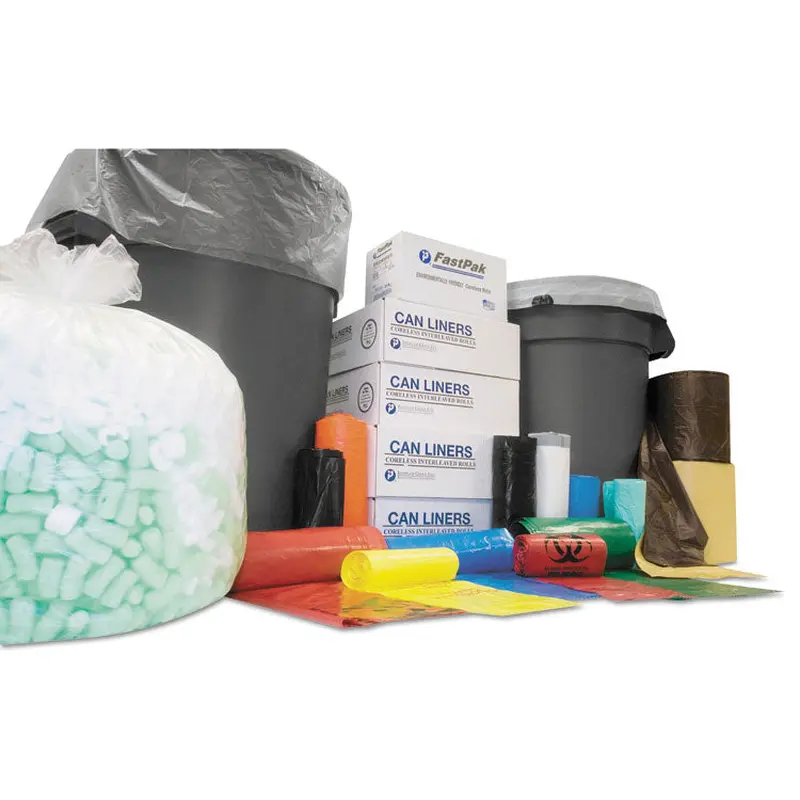 High-Density Commercial Can Liners, 30 gal, 9.91 mic, 30  x 37 , Black, Interleaved Roll, 25 Bags/Roll, 20 Rolls/Carton