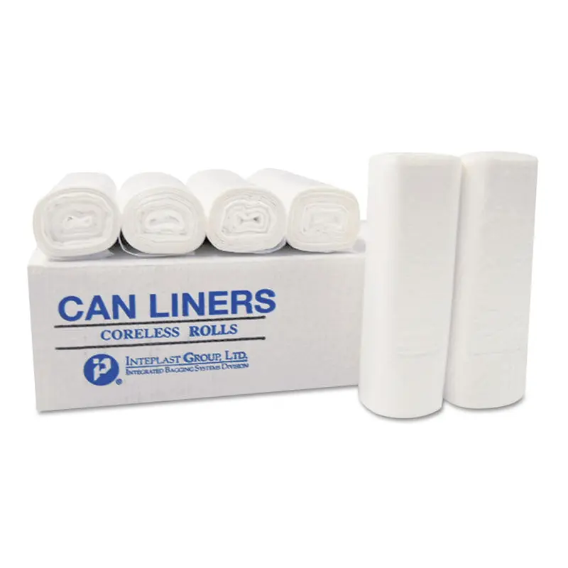 High-Density Commercial Can Liners, 7 gal, 6 mic, 20  x 22 , Clear, Perforated Roll, 50 Bags/Roll, 40 Rolls/Carton