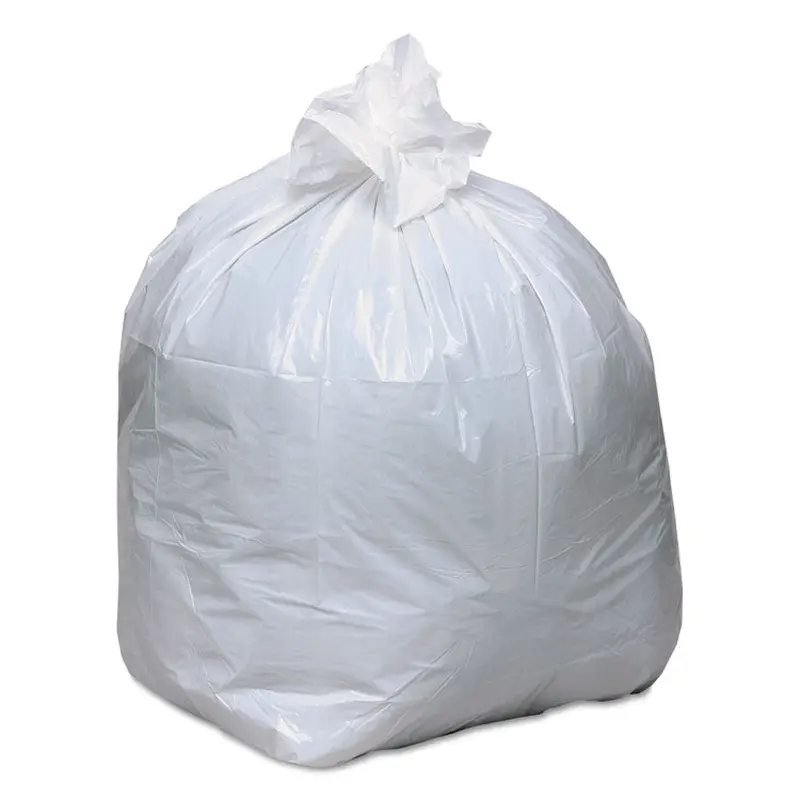 Linear-Low-Density Recycled Tall Kitchen Bags, Open-Face, 13 gal, 24  x 33 , White, 15 Bags/Roll, 10 Rolls/Box