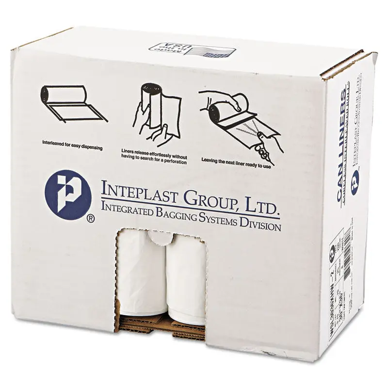 Low-Density Commercial Can Liners, 30 gal, 0.7 mil, 30  x 36 , White, Interleaved Roll, 25 Bags/Roll, 8 Rolls/Carton