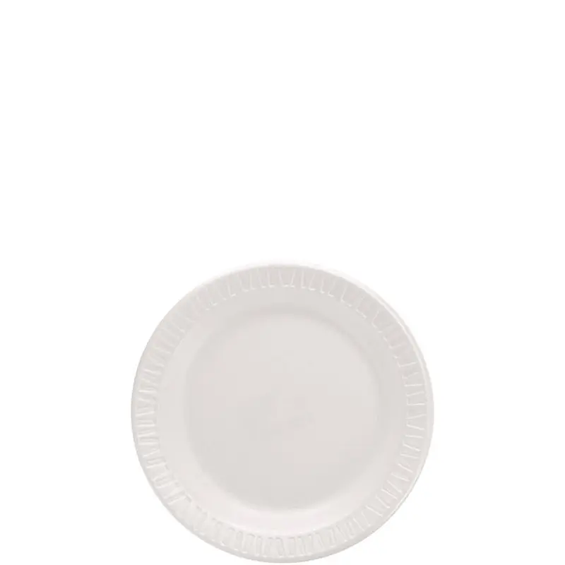 Mediumweight Foam Dinnerware, Plates, 6" dia, White, 125/Pack